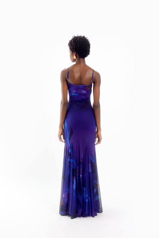 MESH MERMAID DRESS- BLUE ALORA