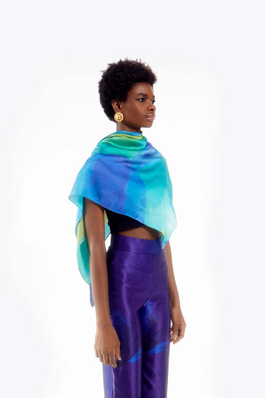 GALE SILK SCRAF- TURQUOISE CHEMI