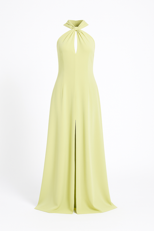 DEA HALTER DRESS- LINT GREEN