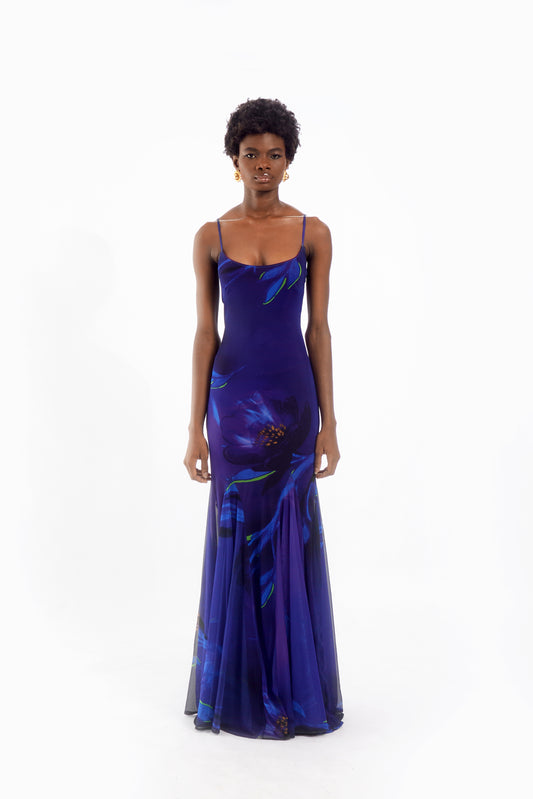 MESH MERMAID DRESS- BLUE ALORA